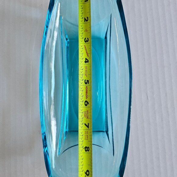 Pretty Hazel Atlas Capri Blue Rectangle Retro Glass Dish - Picture 8 of 10